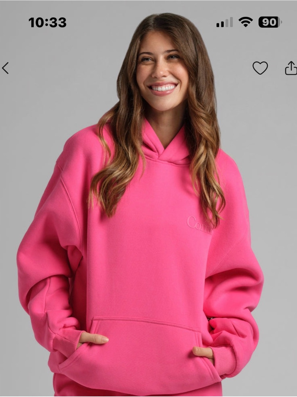 Comfrt Minimalist hoodie in Hot Pink